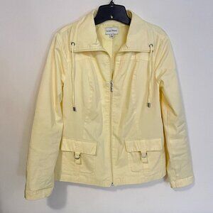 Studio Works Lightweight Full Zip Wind Breaker Jacket Coat Light Yellow Size S